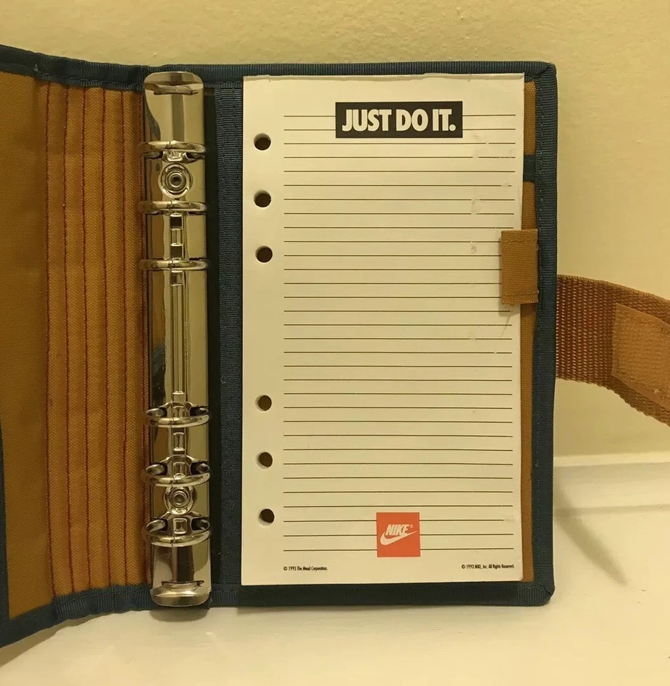 Mini carpeta planificador vintage Nike X Mead libro de fechas cosido Foto 2 de 3