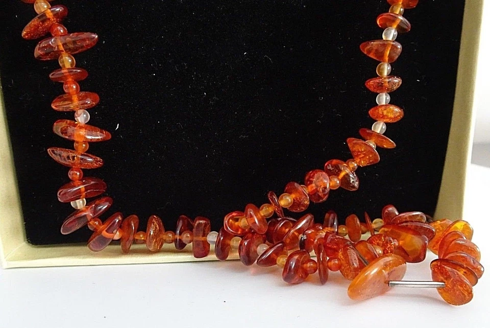 Collana in ambra baltica e argento - Immagine 4 di 4