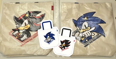 SONIC SHADOW Tote Bag Fluffy 2024 Set Of 2! JAPAN IMPORT! US SELLER! Brand New!