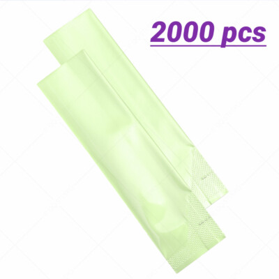 2x6in Green Glossy Aluminium Mylar Open Top Pouch Sachet w/Machine&Tear Notch