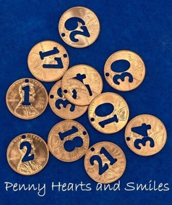 LUCKY PENNY CUT OUT NUMBERS: Charity 100%