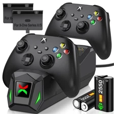 For Xbox Series X/S Controller Fast Charging Station Dock + Rechargeable Battery