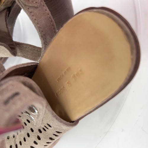 Rag & Bone Wyatt Sandals Size 37 6 Tan Brown Perforated Suede Leather Open Toe - Picture 15 of 16