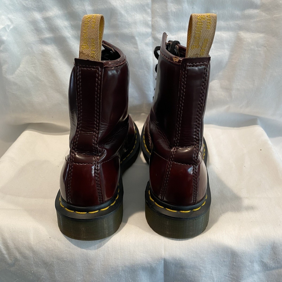 Dr. Martens 1460 Vegan Cherry Red Boots, Pre Loved, Mens