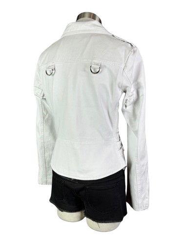 TRIPP Gothic Band Coat Moto Rockabilly Biker White S Goth Punk Emo Jacket BD3243 - Picture 6 of 9