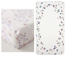 PotteryBarnKids Monique Lhuillier Floral  Butterfly Fitted Crib Sheet Set