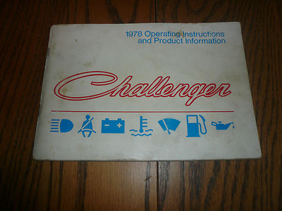 1978 Chrysler Challenger Operator's Manual - Glove Box - OEM