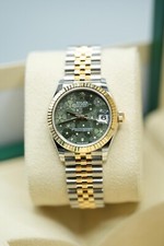 Ladies Steel & Gold Rolex Datejust 31 278273 Factory Green Floral Diamond Dial