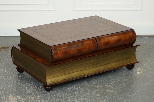 VINTAGE THEODORE ALEXANDER SCHOLARS STACK LIBRARY BOOKCASES COFFEE TABLE DRAWER - Picture 2 of 16
