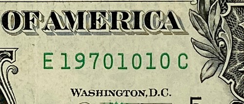 1970 October 10 Birthday Year Note 19701010 Fancy Serial Number $1 Dollar Bill - Picture 2 of 5