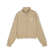 PUMA T7 Full Zip Track Jacket Womens Beige Casual Athletic Outerwear 62421183