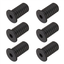 6Pcs Wall Grommets for Cables 3/4" with 7mm Hole Black with Thread