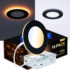 12 Pack 6 Inch Led Recessed Lighting With Night Light - Canless Ultra Thin Wafer