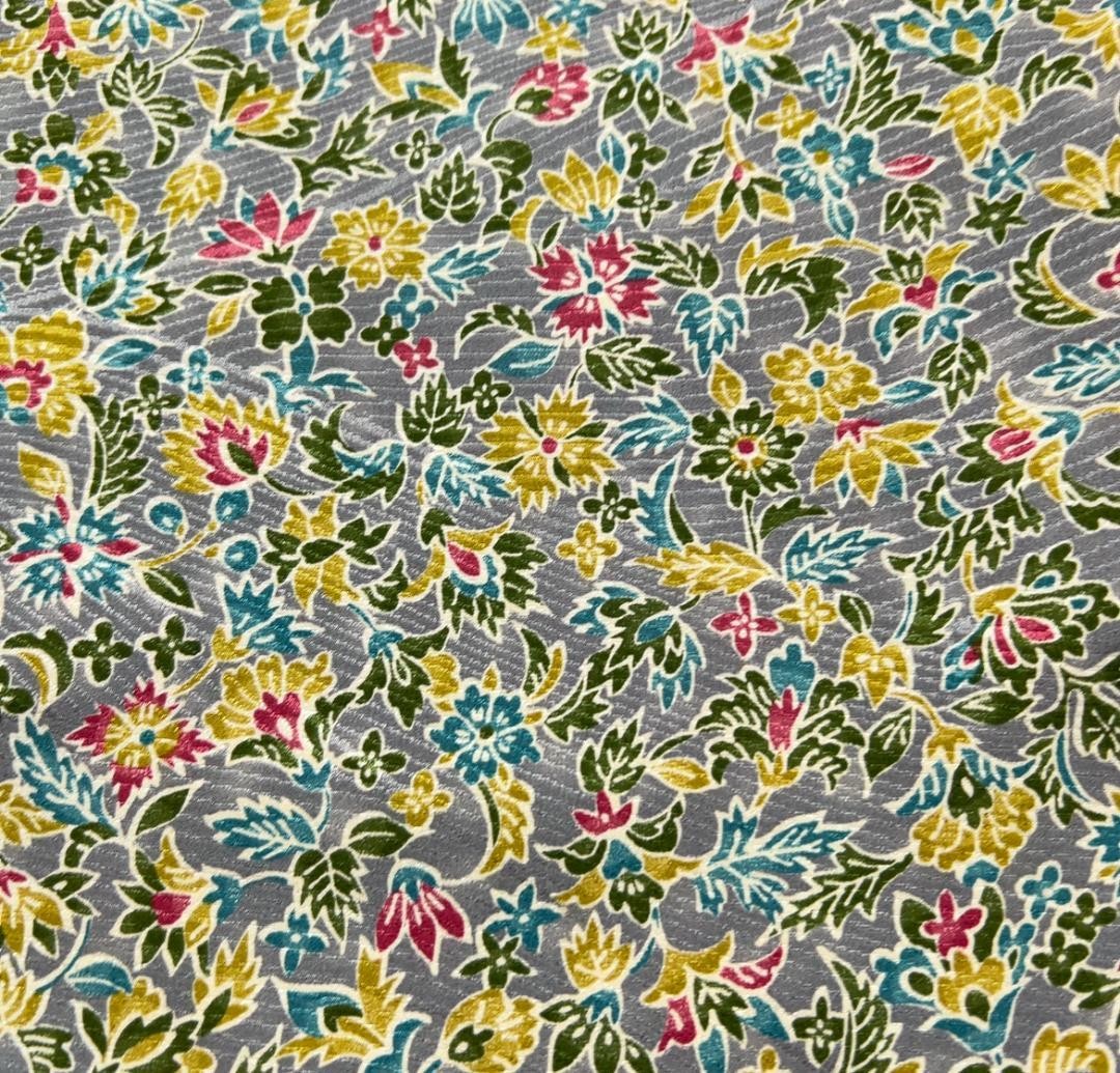 Kimono Small Pattern Gray Yellow Lining Used Size… - image 5