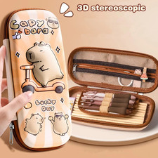 3D Capybara Pencil Case Drop Resistant Waterproof Student School Supplies Large