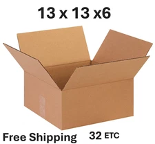 🔥25 13x13x6 Corrugated Boxes Shipping Packing Moving Cardboard Cartons