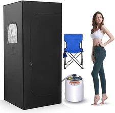 Portable Home Steam Sauna Tent 3L 1100W Steamer with Remote Control Spa Box
