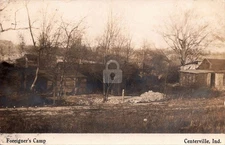 Centerville IN Indiana c1910 Foreigner's Camp Home RPPC Photo Postcard COPY