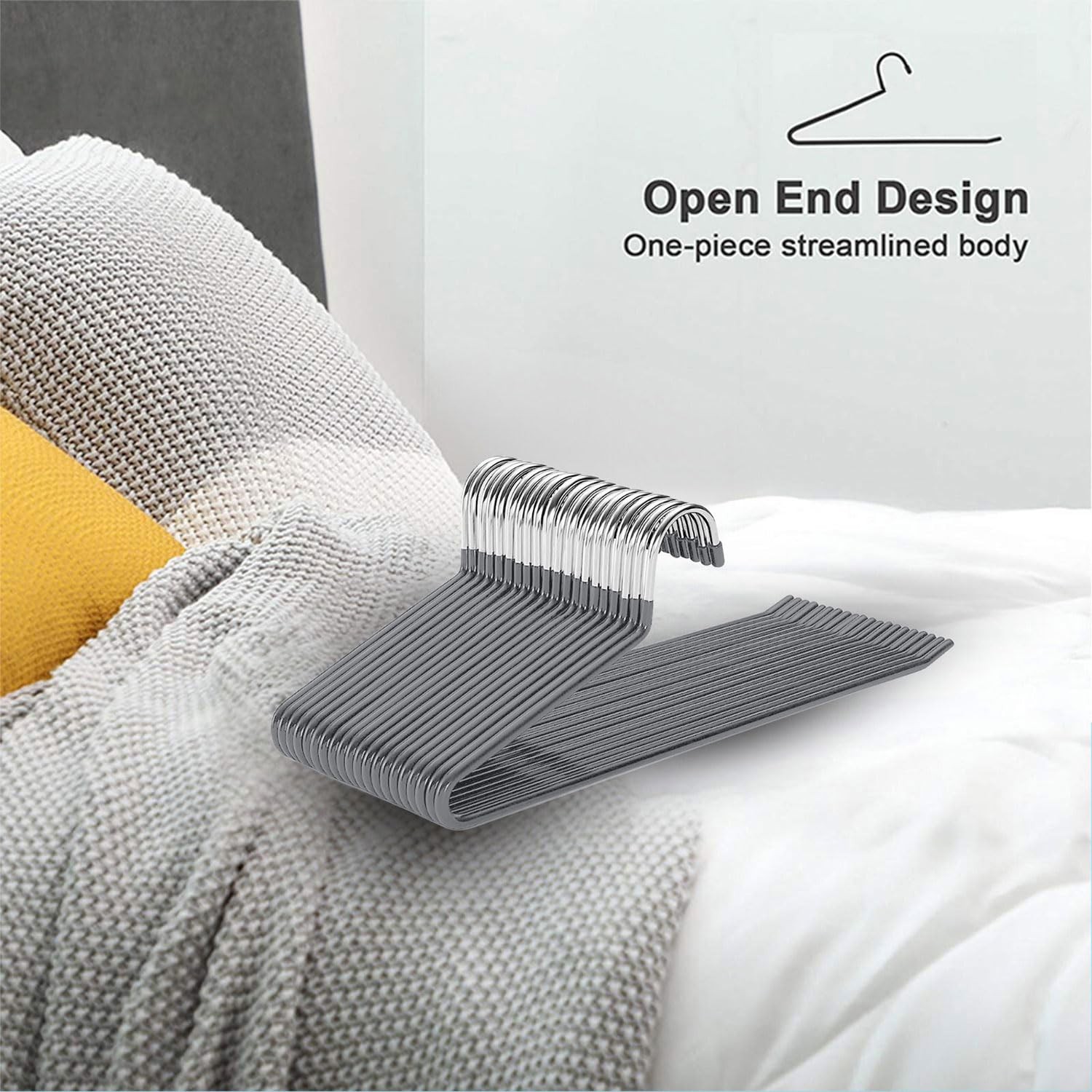 Pants Hanger 20 Pack Open-Ended Pants Space-Saving Strong Jean Hangers Metal