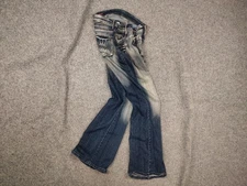 Vintage Eclix le Grand Bleu Y2K Faded Flared Denim Jeans hysteric glamour
