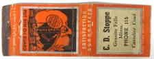 C.D. Stoppe Granite Falls MN CHEMACOL COAL Lion Matchbook cover w/striker wb
