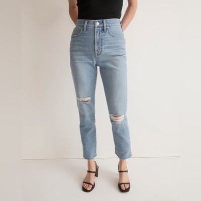 Madewell NWT Taller Perfect Vintage Jeans Size 26TL Bradwell Wash | Ripped Editn