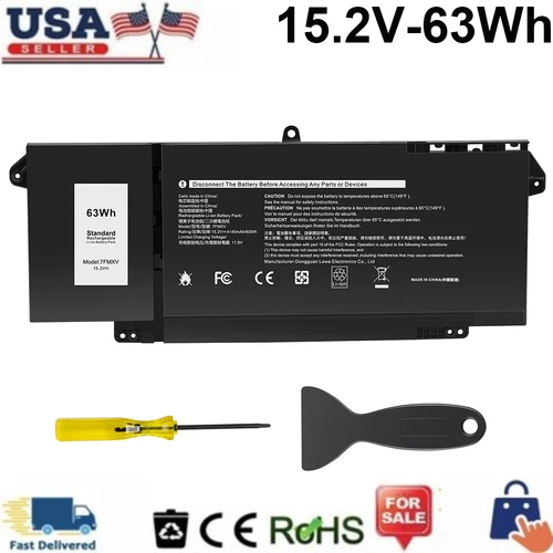 7FMXV Battery For Dell Latitude 5320 7320 7420 7520 9JM71 TN2GY 4M1JN 63Wh