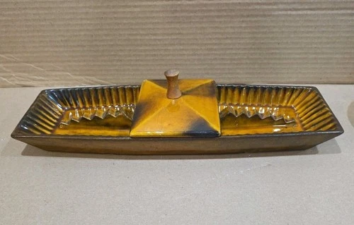 Vintage~Haeger Ceramic~Art Deco~Ashtray~720-S USA~15.25"Lx5"W(B7)