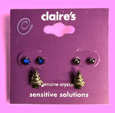 New With Tags Claire's Sensitive Solutions Stud Earrings 3 Pairs Multicolor