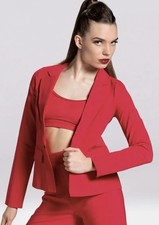 Weissman Dance Costume Large Child Red Stretch Fit Blazer Wide Leg Pants Bra