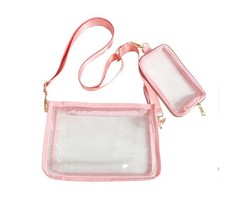 Studium Cross Clear Body Bag Pink for Women Approved Shoulder Crossbody New T...