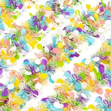 50 Feet Easter Tinsel Garland Colorful Metallic Tinsel Hanging Garland for Ea...