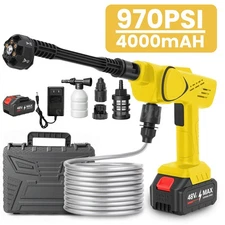 Cordless Electric High Pressure Water Spray Car Gun 970PSI Portable Washer Clean