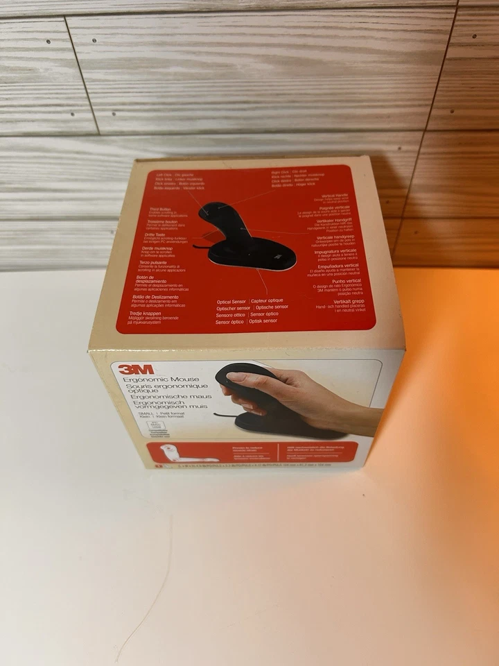 3M EM500GPS Wired Ergonomic Mouse Black Small 2011 Brand New SEALED - Image 4 of 4