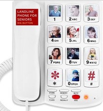 Big button phone for seniors, extra Loud RINGER-Model LD-828; Open Box O3-16