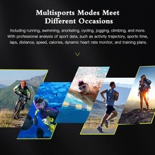 GPS Sports Watch Fitness Tracker Wrist Watch With Heart Rate Monitor 100M P AUHN