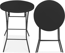 Best Choice Products: 32-inch Bar Counter Height Folding Table- Black