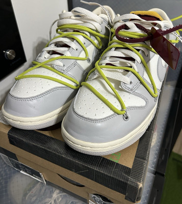 Nike Dunk Low Off-White Lot 08 of 50 Sail Neutral Grey Men's Leather Sneakers