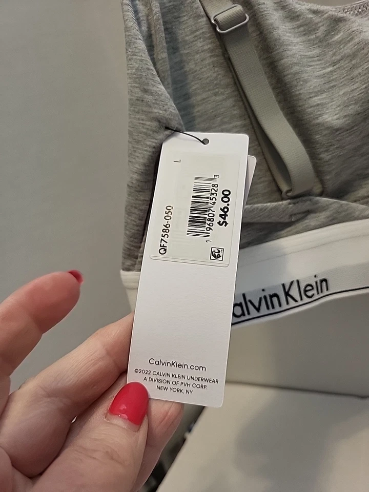 Bralette Calvin Klein ligeramente forrado gris talla grande nuevo con etiquetas Foto 4 de 4