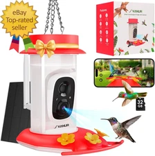 Smart Hummingbird Feeder with Camera Solar Powered Humming Bird Feeders for