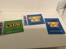 Lot of 3: Nintendo Game Boy & Super Game Boy Donkey Kong Manuals Booklets