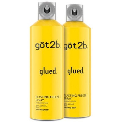 Got2b Glued Blasting Freeze Hairspray, 12 oz, 12 Fl Oz (Pack of 2), yellow