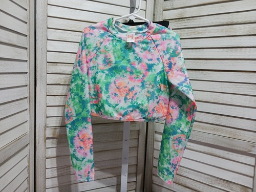 Cat Jack Girls Swimsuit Size M Paint Splatter Long Sleeve Rash Guard Set 2 Piece