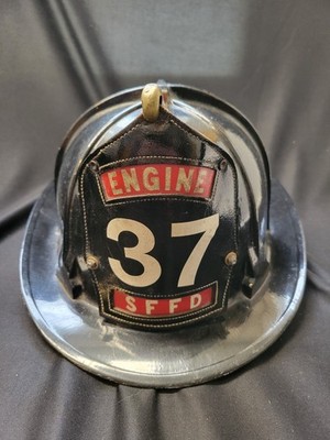 Vintage Cairns Bros. 880 Fire Helmet San Francisco Leather Badge Liner 60's,70's