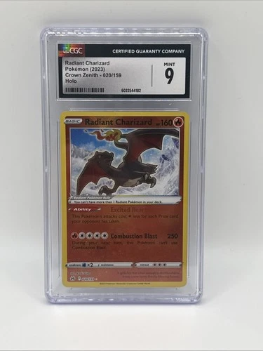 CGC 9 Radiant Charizard Crown Zenith 020/159 Radiant Rare Holo Pokémon TCG Card