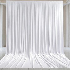 10x15 FT White Backdrop Curtain Panels Wrinkle Free Photo Wedding Party