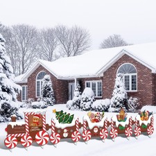Christmas Decorations Gingerbread Candy Tree Yard Signs Stakes Xmas Gift 5 PCS