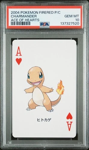 2004 POKEMON FIRERED VERSION PLAYING CARDS ACE OF HEARTS CHARMANDER PSA 10