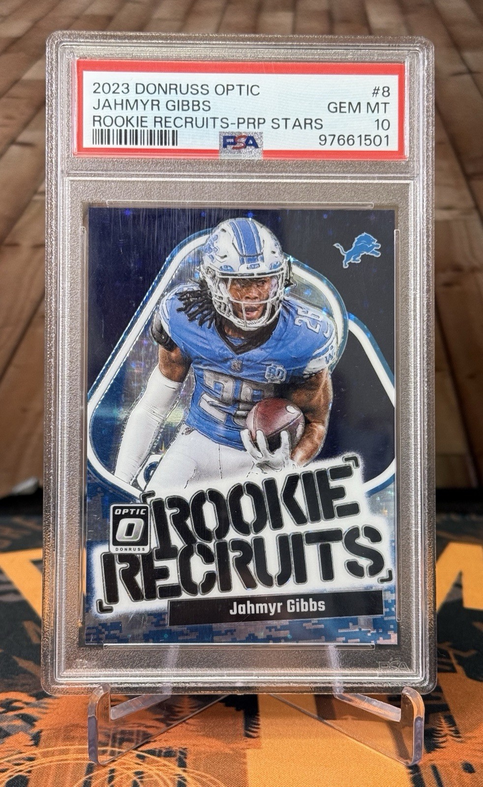 Jahmyr Gibbs Panini Donruss Optic Rookie Recruits #8 Purple Stars