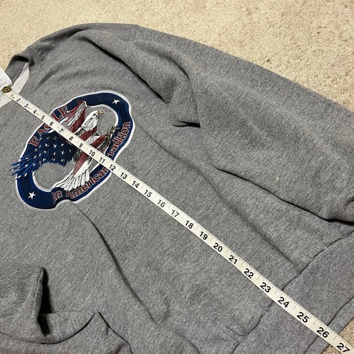 Jerzees Eagle American Tradition USA Flag Graphic Sweatshirt Grey Large - Picture 5 of 7
